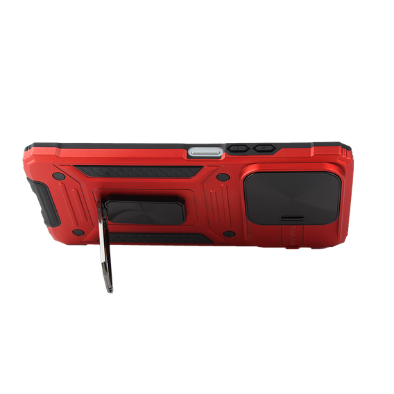 Armored Case for Xiaomi Redmi Note 13 5G, CamShield Slide, red + Tempered Glass 9H