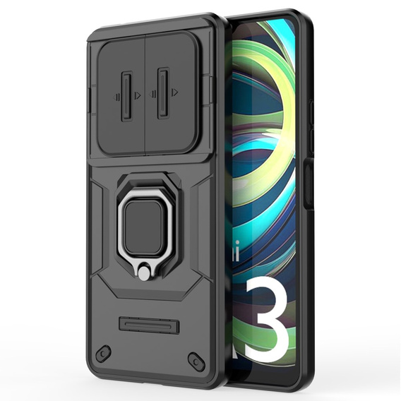 Case for Xiaomi Redmi A3, KickStand Camera Lens, black