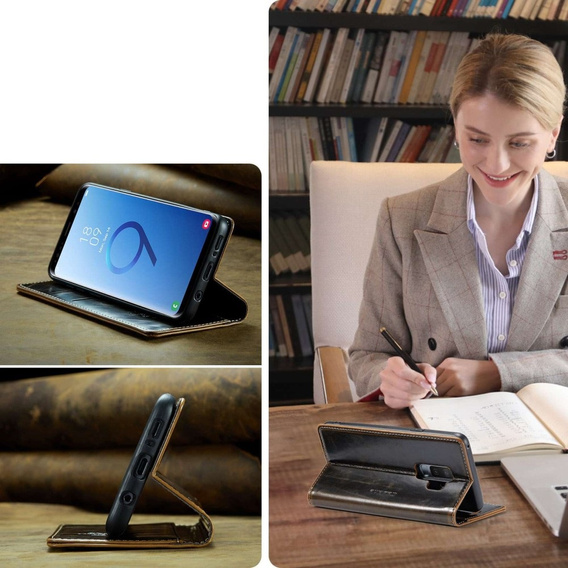 CASEME flip case for Samsung Galaxy S9+ Plus, Waxy Textucoffee, coffee