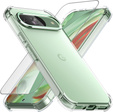 Case for Google Pixel 9 / Pixel 9 Pro, Erbord Dropproof, transparent + Glass