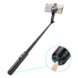 Selfie stick with wireless remote control and magnetic mount