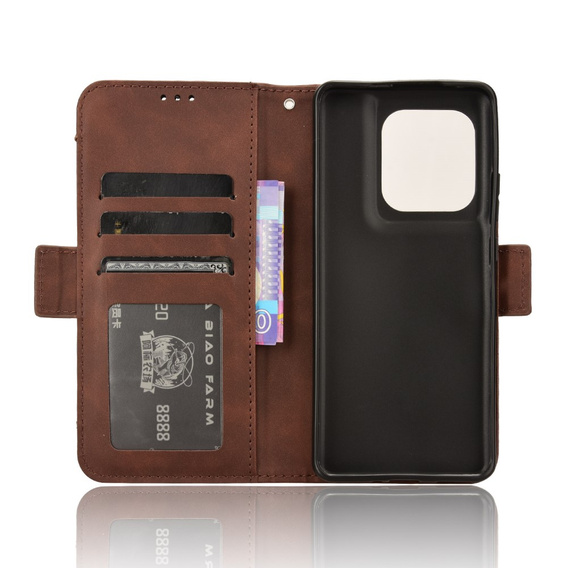 Flip case for Motorola Edge 50 Ultra, Card Slot, brown