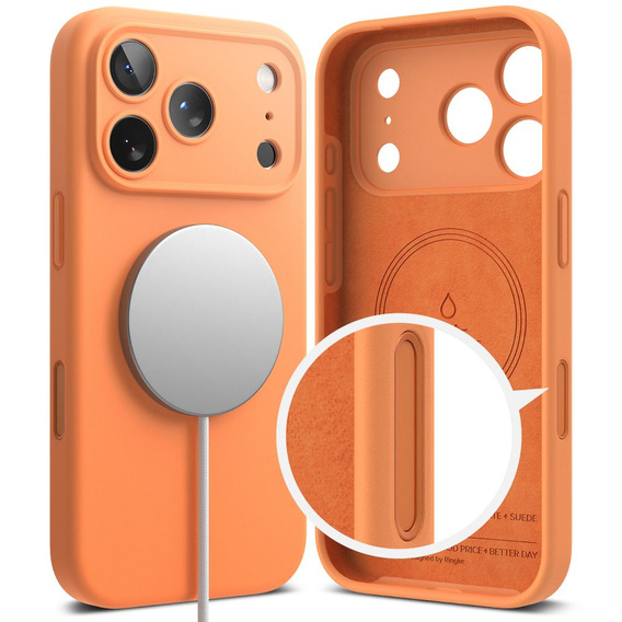 Ringke case for iPhone 17 Pro Max, Silicone Magnetic MagSafe, Tangerine