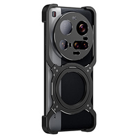 Case for Xiaomi 15 Ultra, Kickstand Bumper, with lens cover, for MagSafe, black / silver