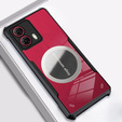 Case for Motorola Moto G85, with magnetic sheet, transparent / black
