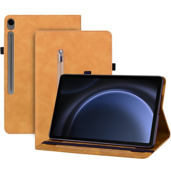 Case for Samsung Galaxy Tab S10 Lite / S10 FE / S9 FE, Wallet Pen Slot, yellow