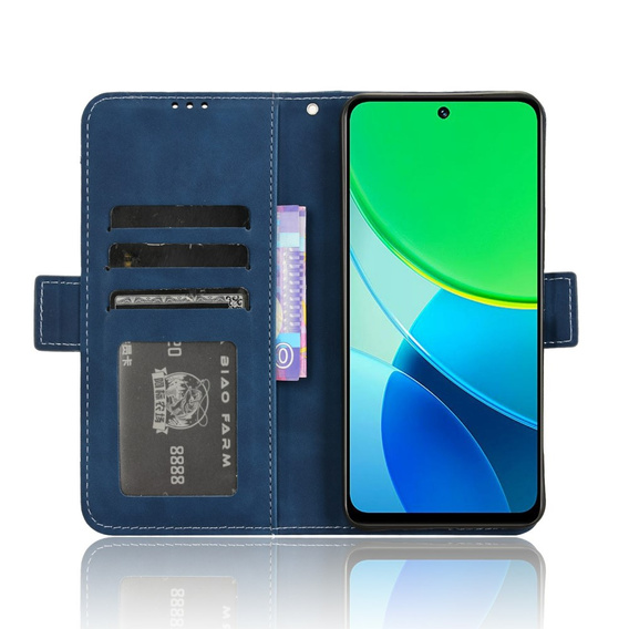 Flip case for Vivo Y19s, Card Slot, dark blue