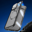 Magnetic Dual Glass MagSafe case for iPhone 15 Pro Max, black