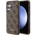 GUESS Case for Samsung Galaxy A55, 4G Charms Collection Hardcase, brown
