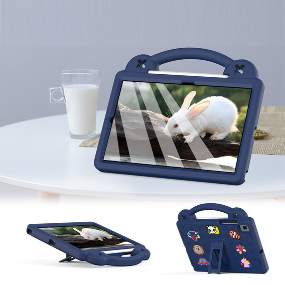 Children's case for Samsung Galaxy Tab S6 Lite 10.4 2020/2022 / Tab A7 2020 T500 / T505 / Tab S6 T860/T865, Cute Patterns, with stand, dark blue