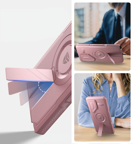 Armored case for Samsung Galaxy S25 Ultra, Dexnor CamProtect MagSafe, pink (Two frames)