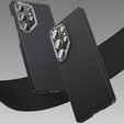 BENKS Kevlar Case for Samsung Galaxy S25, for MagSafe, Carbon Fiber, black