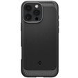 Spigen case for iPhone 16 Pro Max, Rugged Armor MagSafe, black + Tempered Glass 9H