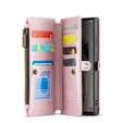 Case CASEME for Samsung Galaxy S25 Ultra, RFID Leather Wallet, with shoulder strap, pink