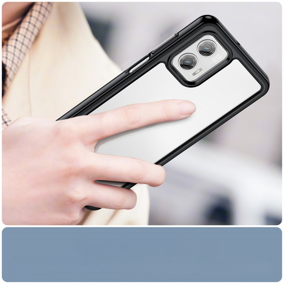 Case for Motorola Moto G73 5G, Fusion Hybrid, transparent / black