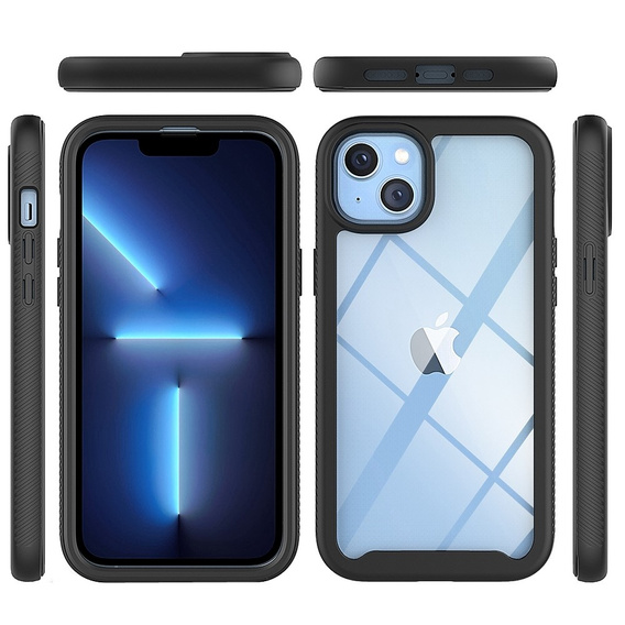 Case for iPhone 14, Shockproof, with film, black