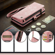 CASEME case for Samsung Galaxy A56 5G, Retro Leather Wallet, with strap, pink