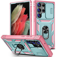 Case for Samsung Galaxy S23 Ultra, CamShield Slide, green / pink