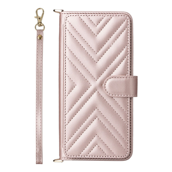 Crossbody Leather Wallet flip case for Xiaomi Redmi A5, pink