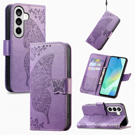 Butterfly flip case for Samsung Galaxy A57 5G, purple