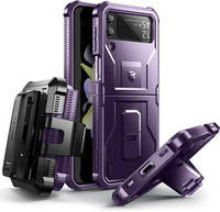 Armored Case for Samsung Galaxy Z Flip 4 5G, Dexnor Clip Holder, purple