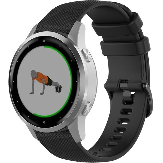 Silicone strap for 18mm do Garmin Vivomove 3S / Vivoactive 4S, Black