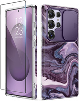 GVIEWIN Case for Samsung Galaxy S25 Ultra, Camera Slider – Quicksand/Purple