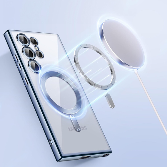 Case for Samsung Galaxy S25 Ultra, Electro MagSafe, dark blue + Screen Glass