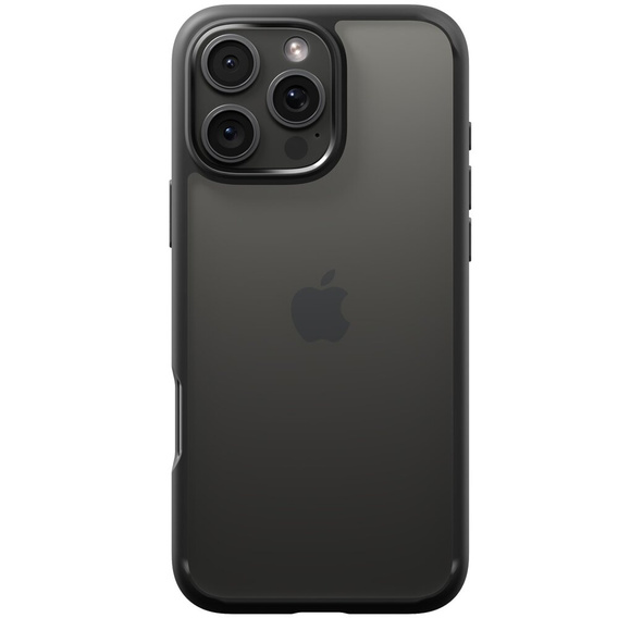 Spigen case for iPhone 16 Pro, Ultra Hybrid, black + 9H Tempered Glass