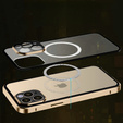 Magnetic Dual Glass MagSafe case for iPhone 14 Pro Max, gold