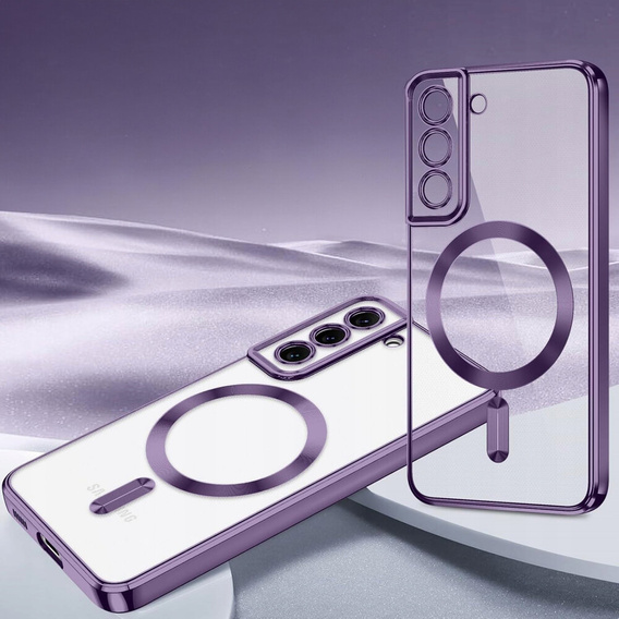 Case for Samsung Galaxy S21 FE, Electro MagSafe, purple + Screen Glass