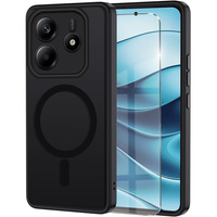 Case for Xiaomi Redmi Note 14 5G, for MagSafe, ERBORD Matt Case, black + Screen Glass