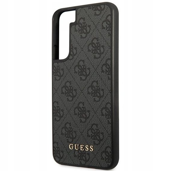 GUESS Case for Samsung Galaxy S23, 4G Metal Gold Logo, grey