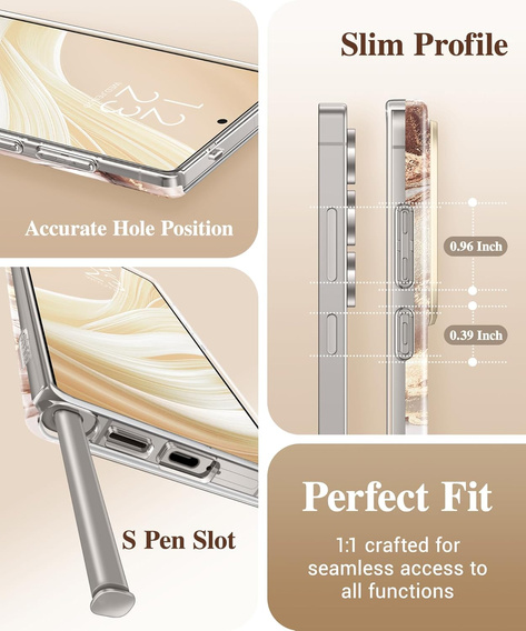 GVIEWIN Case for Samsung Galaxy S25 Ultra, Camera Slider – Topaz/Gold
