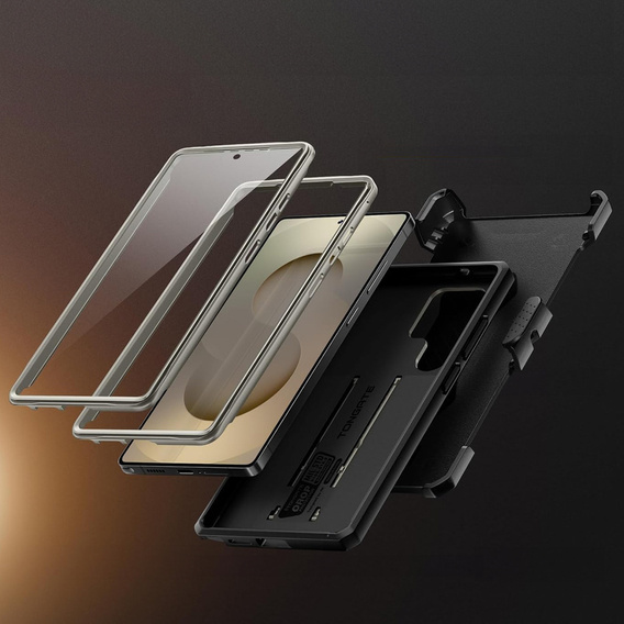 Rugged Case for Samsung Galaxy S25 Ultra – Tongate MECH Series Belt Clip, TiGray