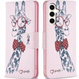Flip case for Samsung Galaxy S23 FE, Wallet, Giraffe pink