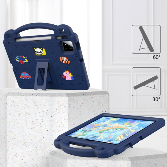 Children's case for Xiaomi Pad 7 / 7 Pro, Cute Patterns, with stand, dark blue