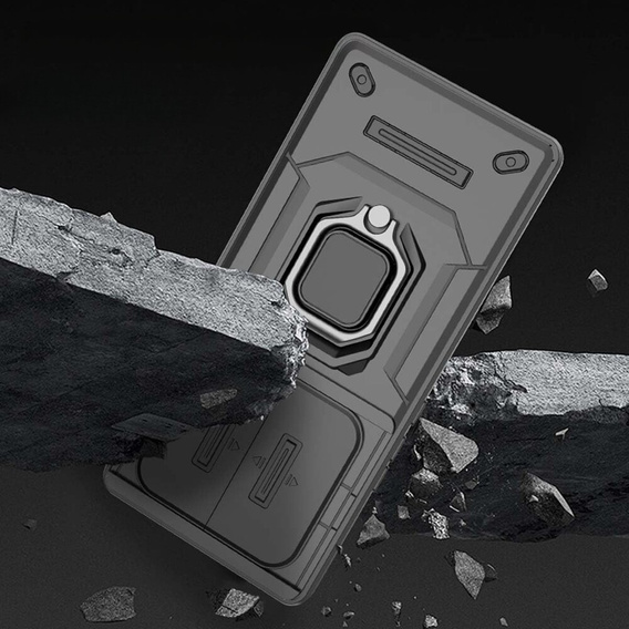 Case for Honor Magic 6 Lite 5G, KickStand Camera Lens, black
