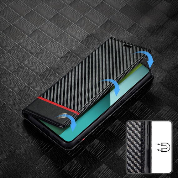Flap case for Xiaomi Redmi Note 13 Pro 5G, Carbon LC.IMEEKE, black