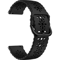 Silicone strap for 20mm Soft Hollowed-out, Black