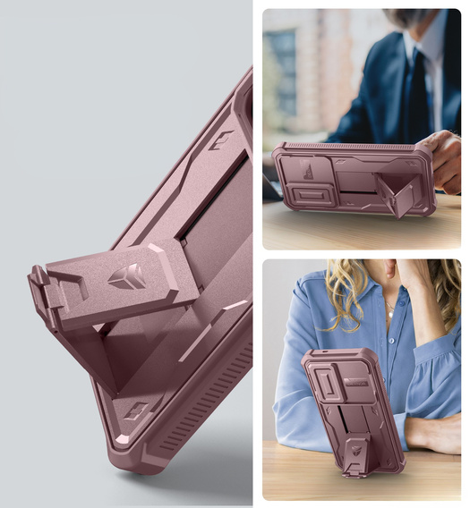 Armored case for Samsung Galaxy S25, Dexnor Full Body (Two Frames), pink