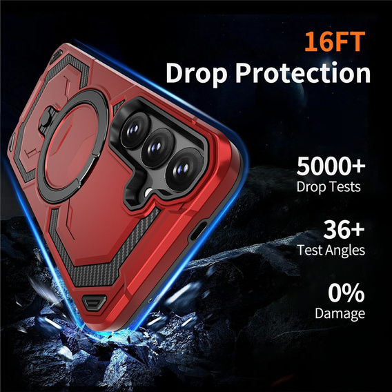 Magnetic case with stand for Samsung Galaxy A57 5G, red