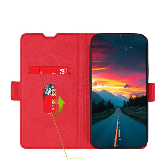 Flip case for Oppo A57s, Wallet Thin Magnet, red