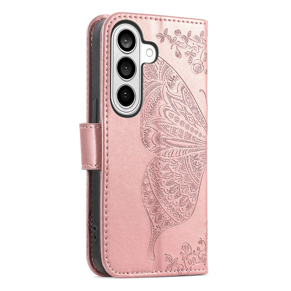 Butterfly flip case for Samsung Galaxy A37 5G, rose gold