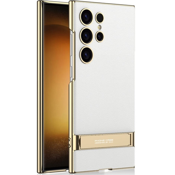 Case for Samsung Galaxy S24 Ultra, Electro Frame Leather, with stand, black