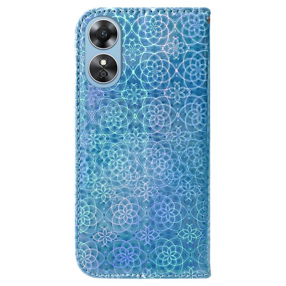 Flip case for Oppo A17, Wallet mandala, blue