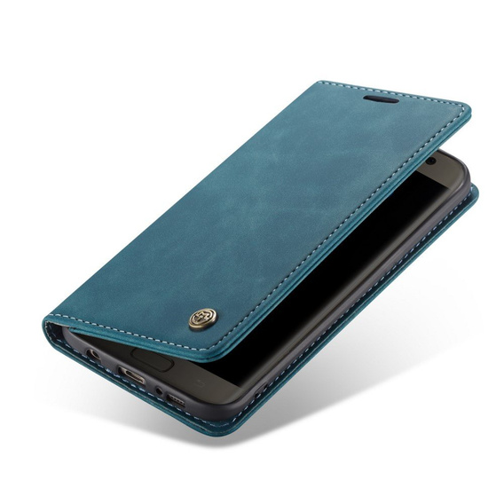 CASEME case for Samsung Galaxy S7 Edge, Leather Wallet Case, blue