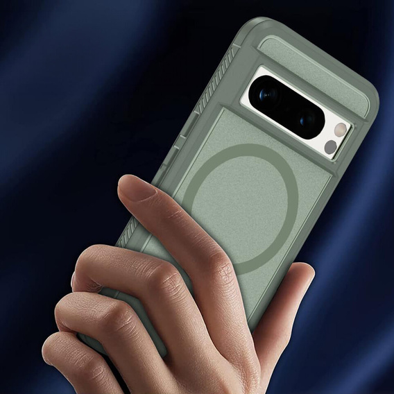 Case with frame for Google Pixel 8 Pro, for MagSafe, green