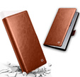 Flip case for Samsung Galaxy S25 Ultra, QIALINO Leather Wallet, brown