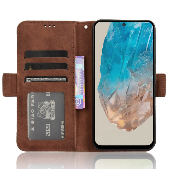 Flip case for Samsung Galaxy M35, Card Slot, brown